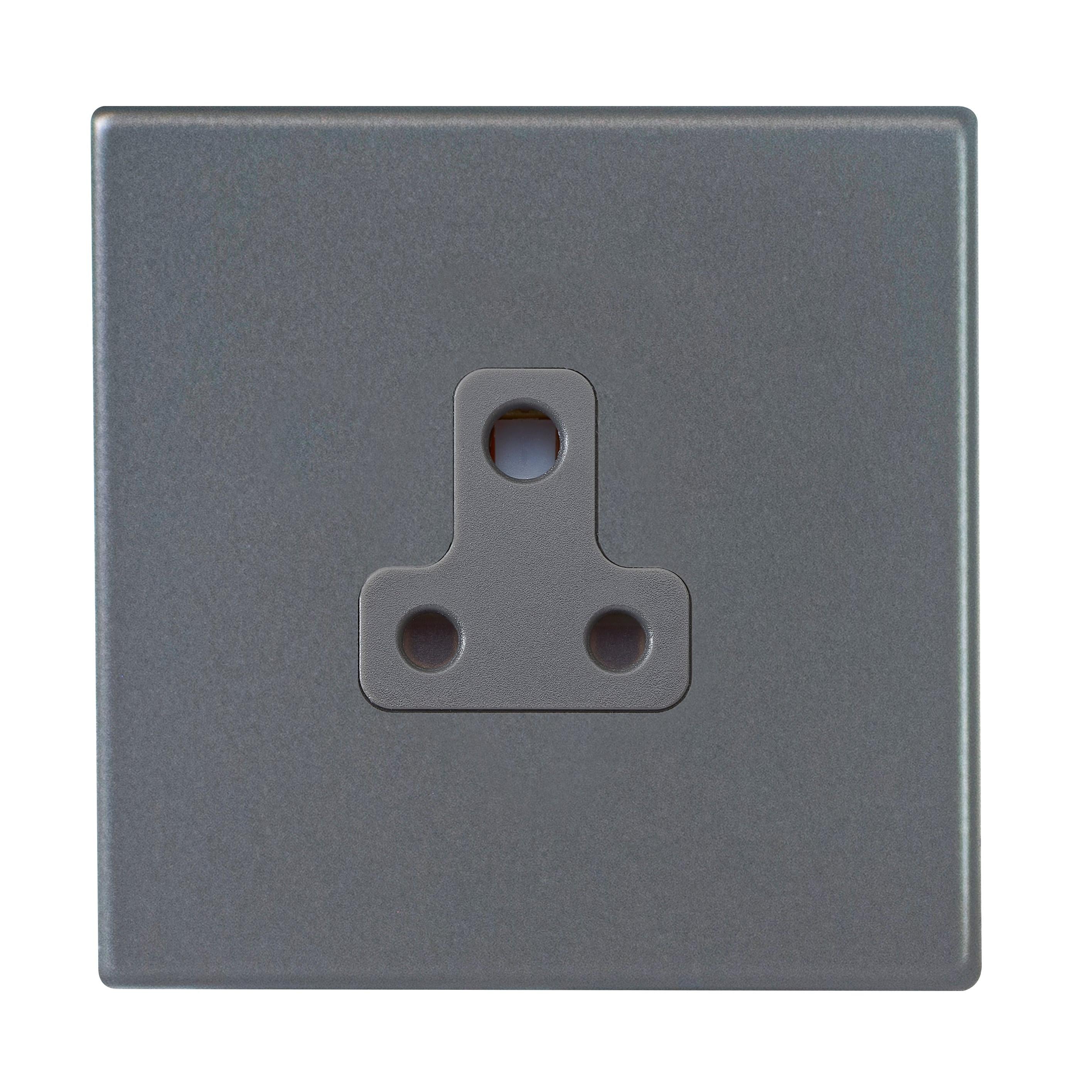 Hartland G2 7G2AUS5QG 1 gang 5A Unswitched Socket Anthra Gray with Quartz Grey Inserts