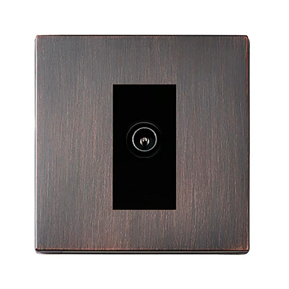 Hartland G2 7G2EBDTVFB 1 gang Non-Isolated TV (female) (DAB Compatible) Etrium Bronze with Black Inserts