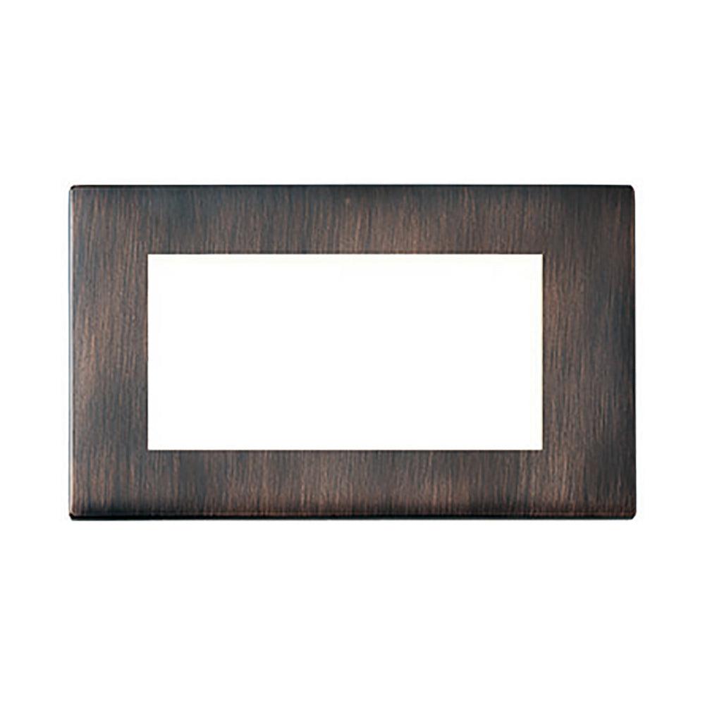 Hartland G2 7G2EBEURO4 4 gang EuroFix 100x50mm Apertured Plate with Grid Etrium Bronze