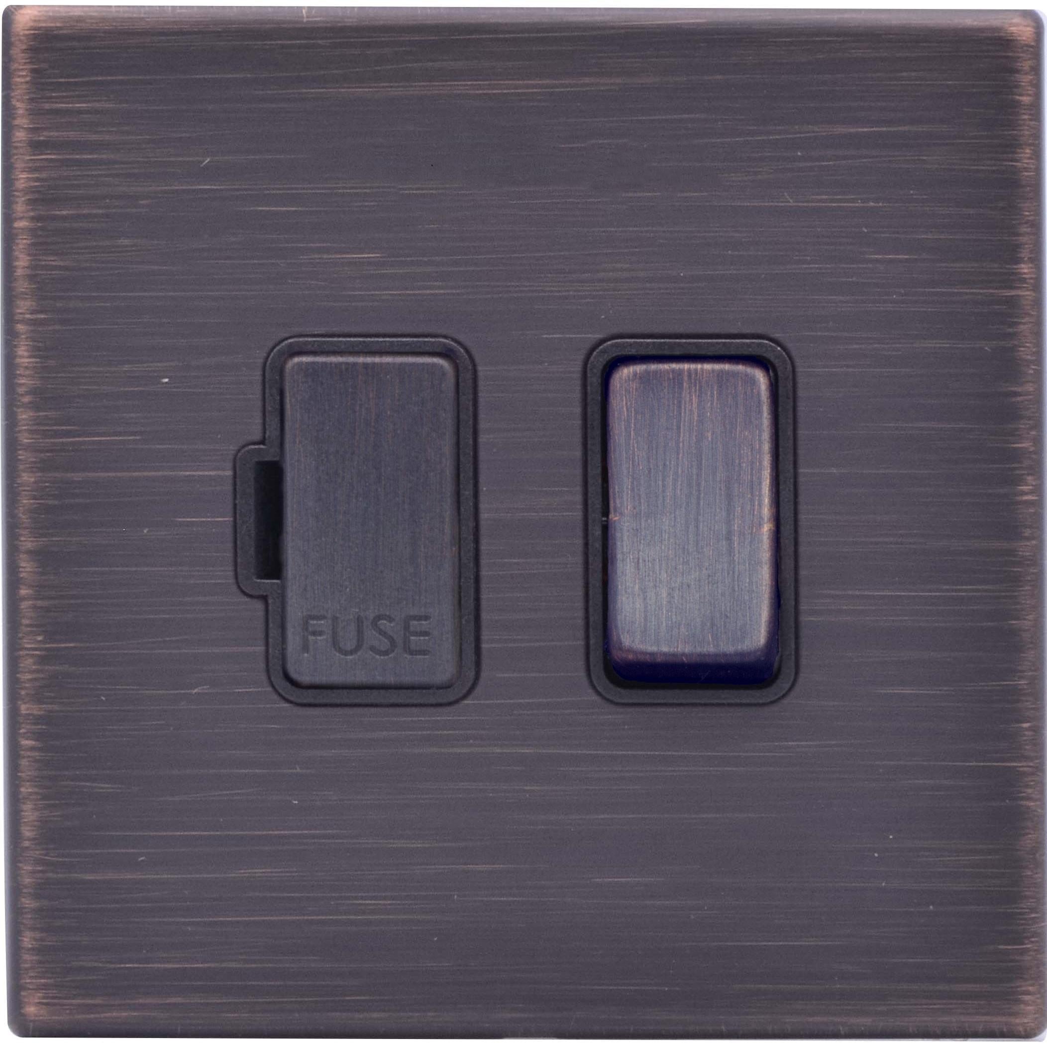 Hartland G2 7G2EBSPEB-B 1 gang 13A Double Pole Fused Spur Etrium Bronze with Etrium Bronze/Black Inserts