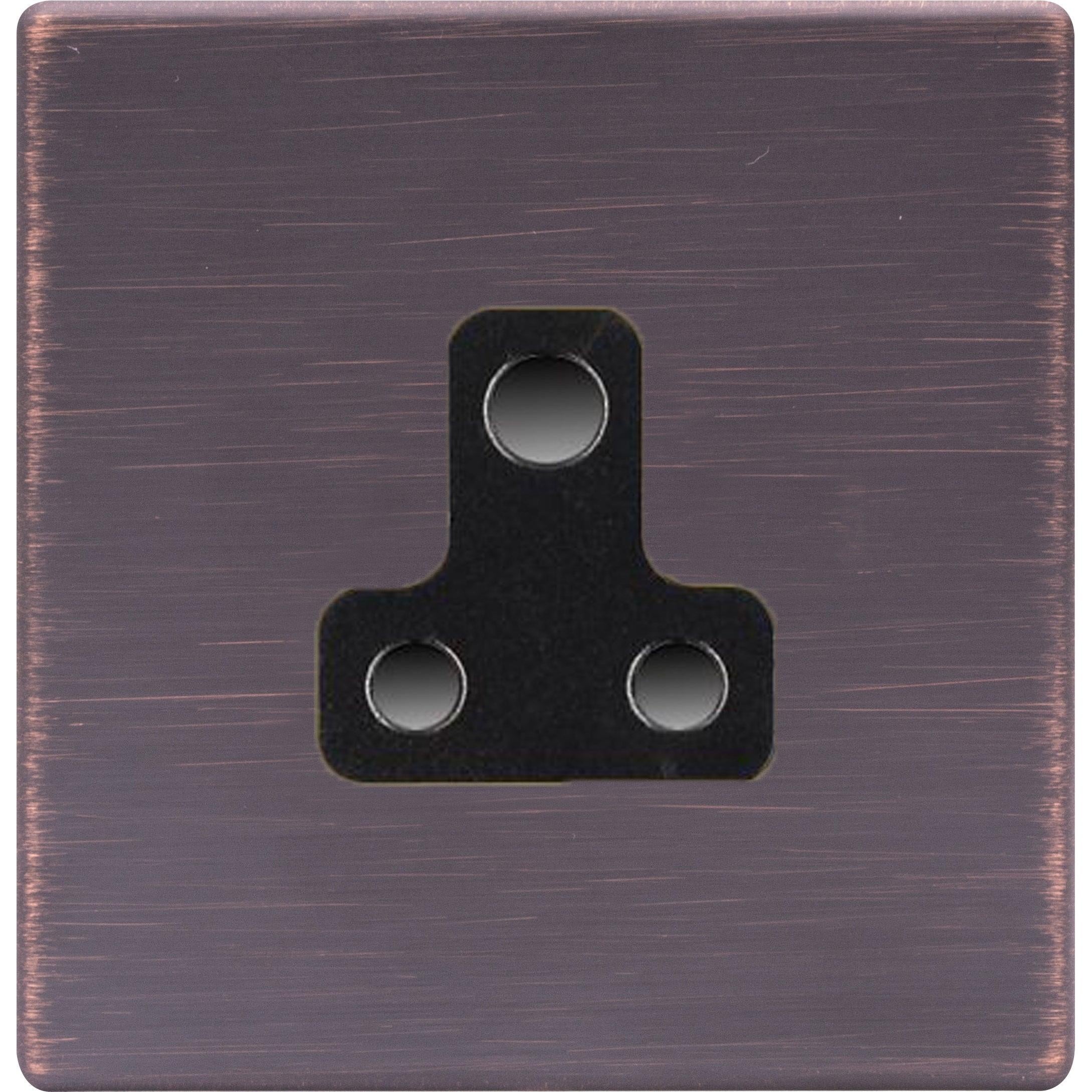 Hartland G2 7G2EBUS5B 1 gang 5A Unswitched Socket Etrium Bronze with Black Inserts