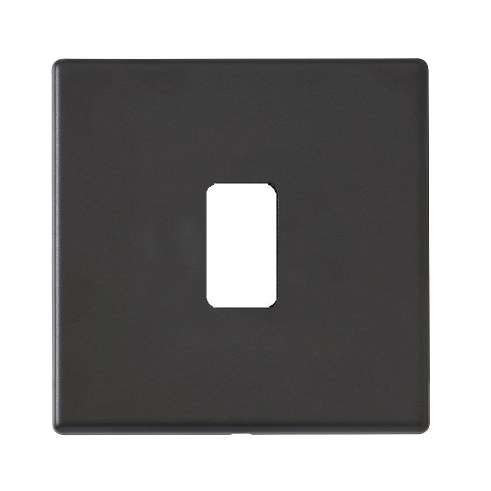 Hartland G2 7G2MB1MFL 1 Module Front Loading Aperture Plate with Grid and Gasket Matt Black