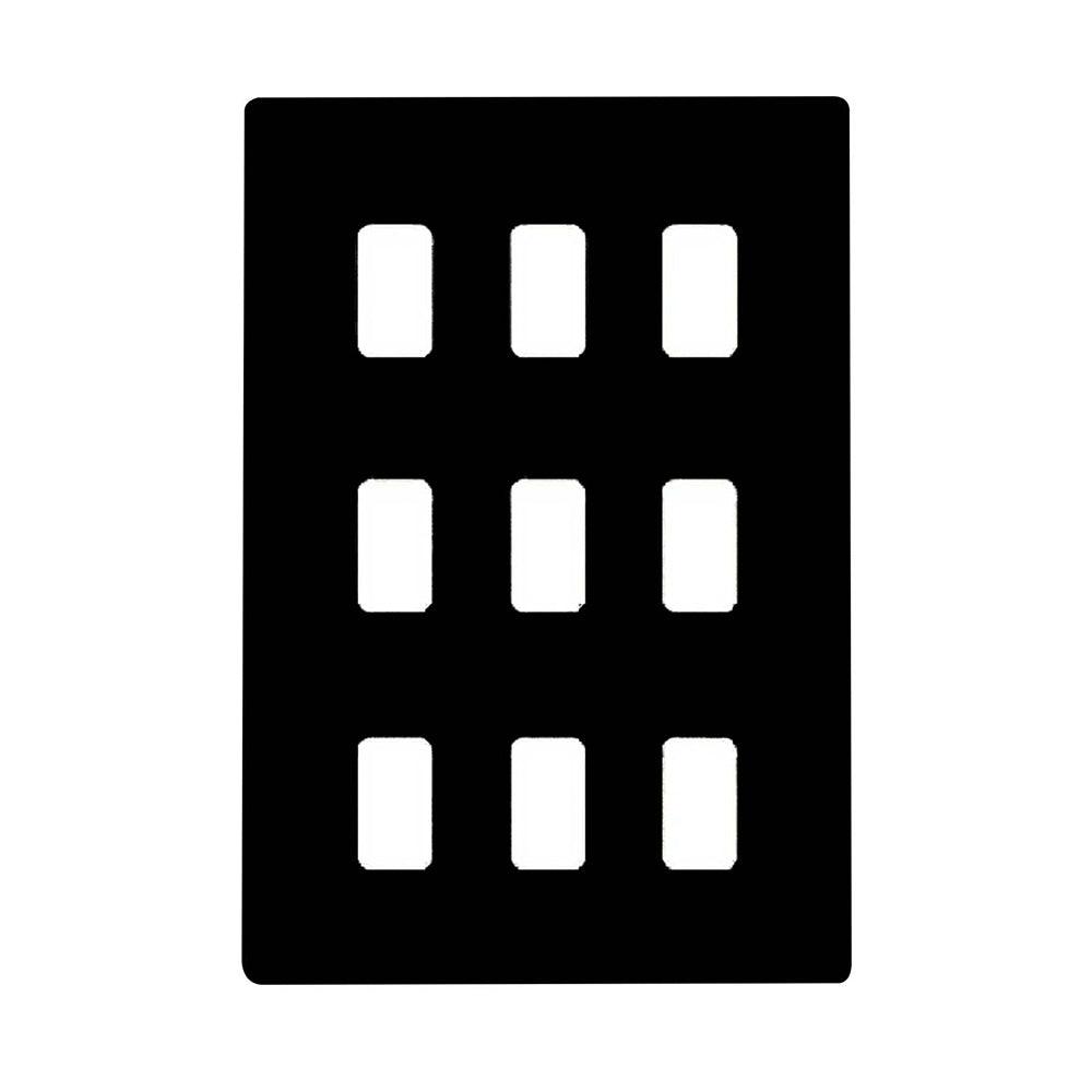 Hartland G2 7G2MB9MFL 9 Module Front Loading Aperture Plate with Grid and Gasket Matt Black