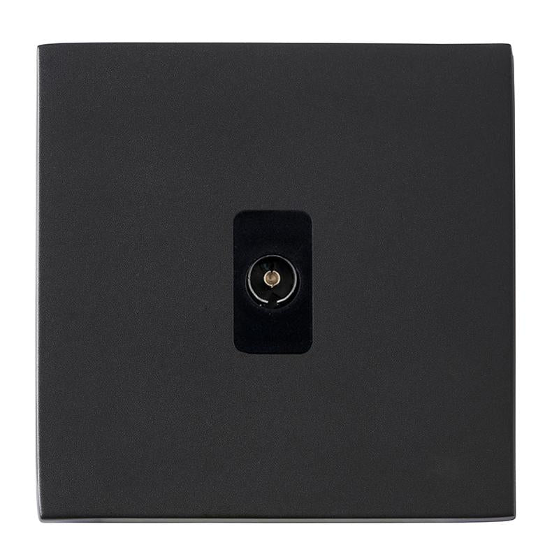Hartland G2 7G2MBTVB 1 gang Non-Isolated TV 1in/1out Matt Black with Black Inserts
