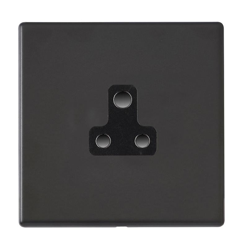 Hartland G2 7G2MBUS5B 1 gang 5A Unswitched Socket Matt Black with Black Inserts