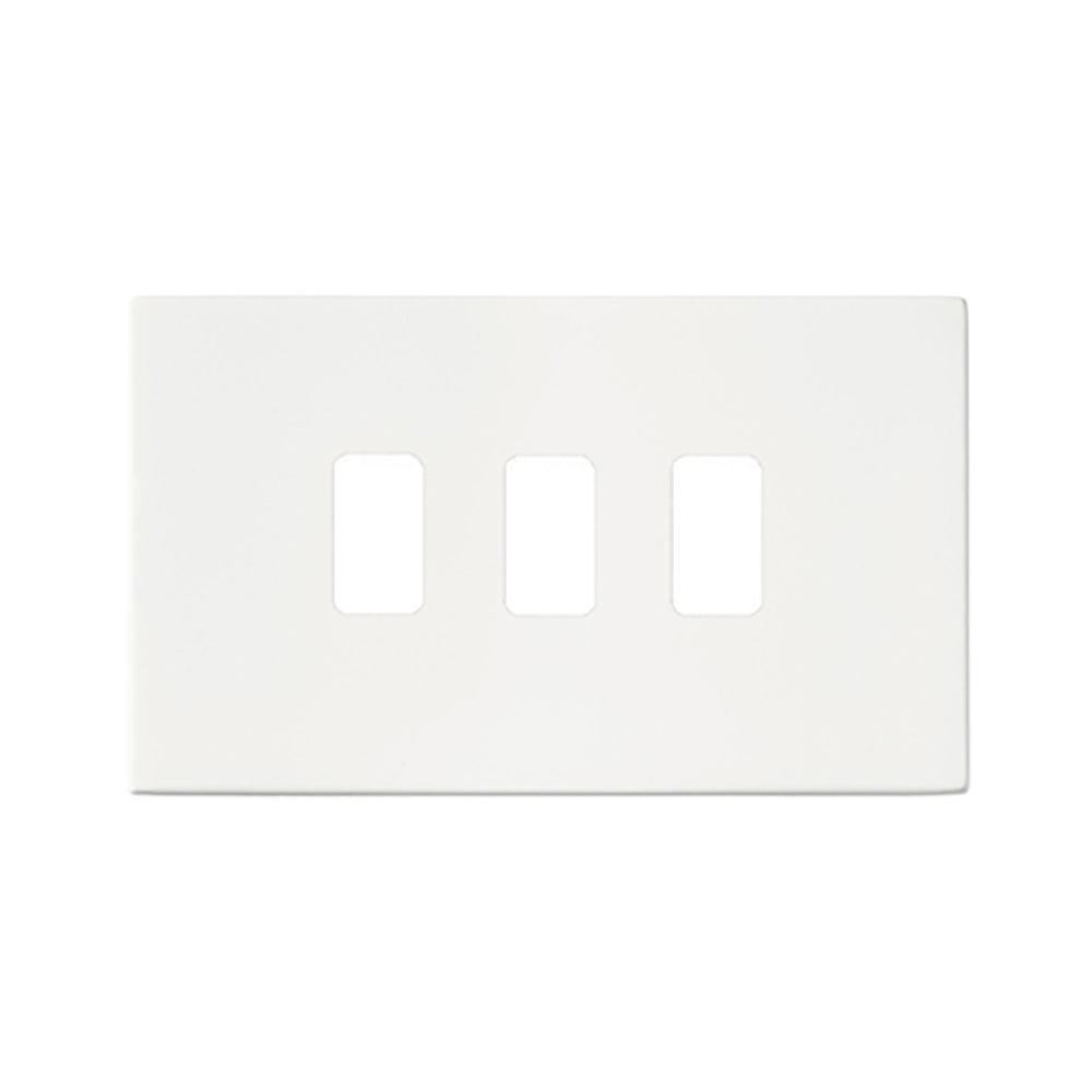 Hartland G2 7G2MW3MFL 3 Module Front Loading Aperture Plate with Grid and Gasket Matt White