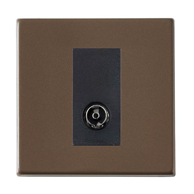 Hartland G2 7G2RBTVIB 1 gang Isolated TV 1in/1out Richmond Bronze with Black Inserts
