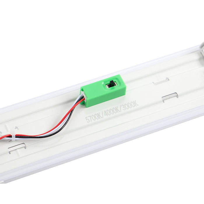 JCC JC100202 Skypack™ Pro LED Batten 4ft 21/27/33/38W 3000K/4000K/5700K IP40 White Opal Microwave on/off