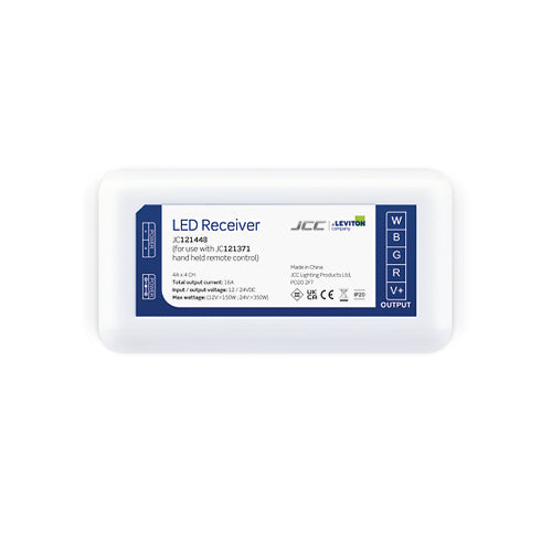 JCC JC121448 RGBW 2.4G RF LED Receiver For use with JC121449 Remote control, Hand held