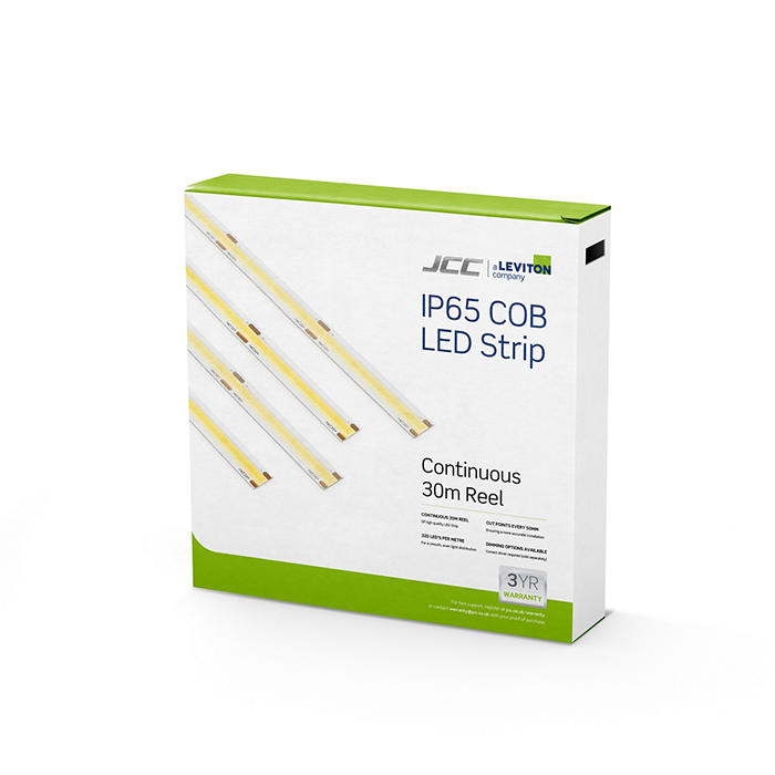 JCC JC121505 COB LED Tape 24V 8W IP65 3000K 320LED/m 30M Reel 13mm IP65