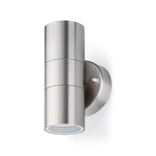 JCC JC17060 Twin GU10 Stainless Steel Up/Down wall light 7W LED Max, IP44