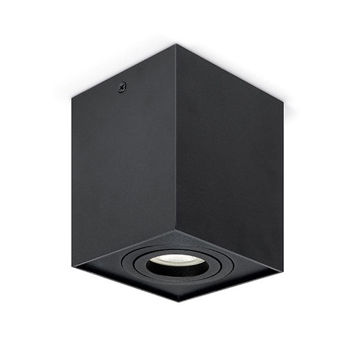 JCC JC84318BLK GU10 Square Surface Mount Tiltable Downlight Black