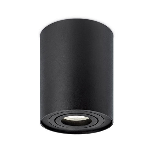 JCC JC84319BLK GU10 Round Surface Mount Tiltable Downlight Black