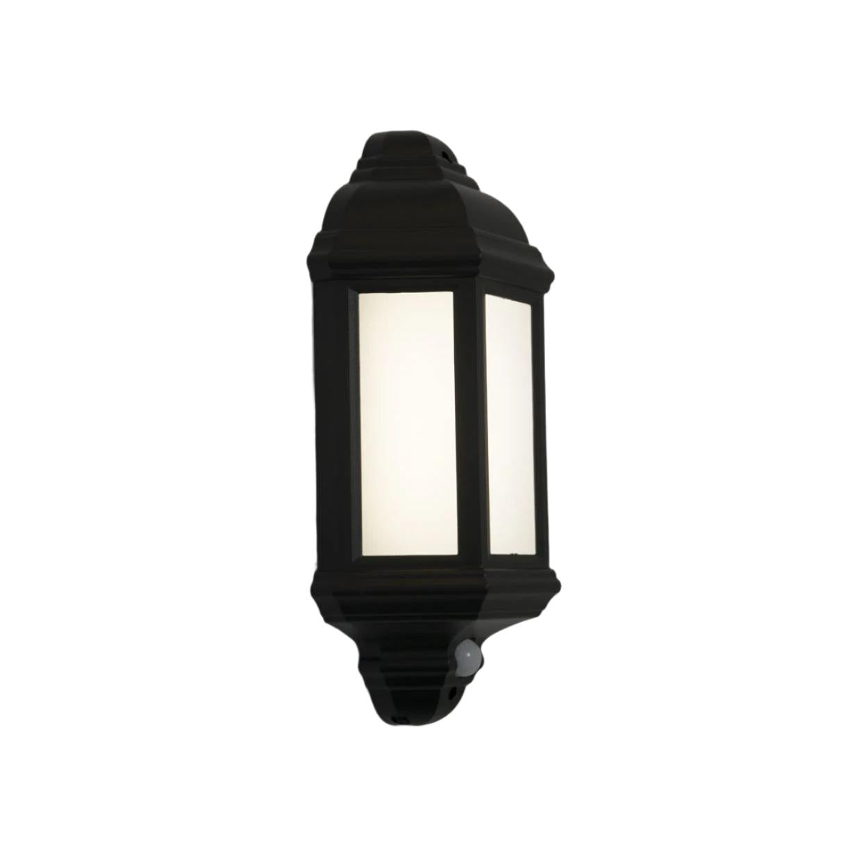 KSR Lighting KSR1152BLK Manta 10W 4000K LED PIR Half Wall Lantern Black