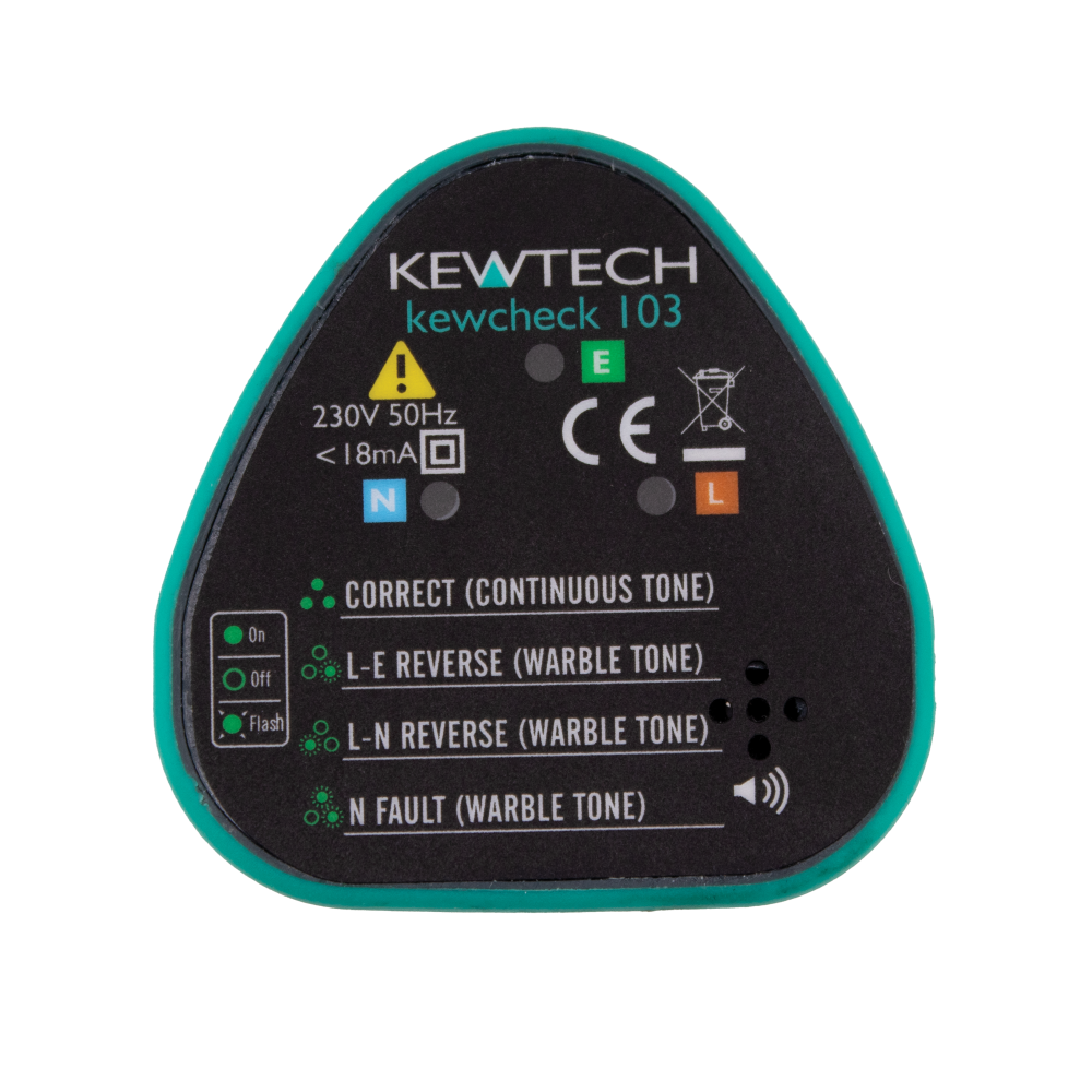 Kewtech KEWCHECK103 Socket Tester Audible