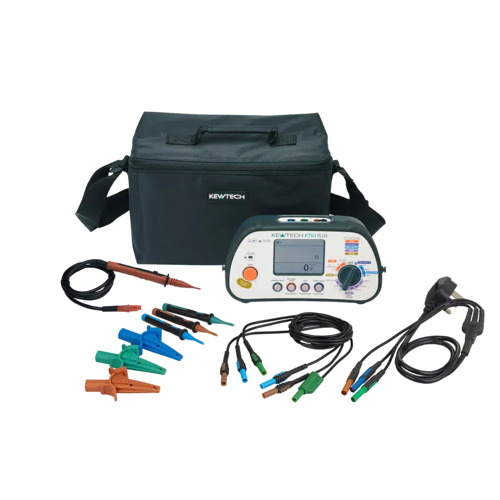 Kewtech KT63PLUS 6-in-1 Multifunction Tester & JAWS Current, Voltage & Resistance Clamp Meter
