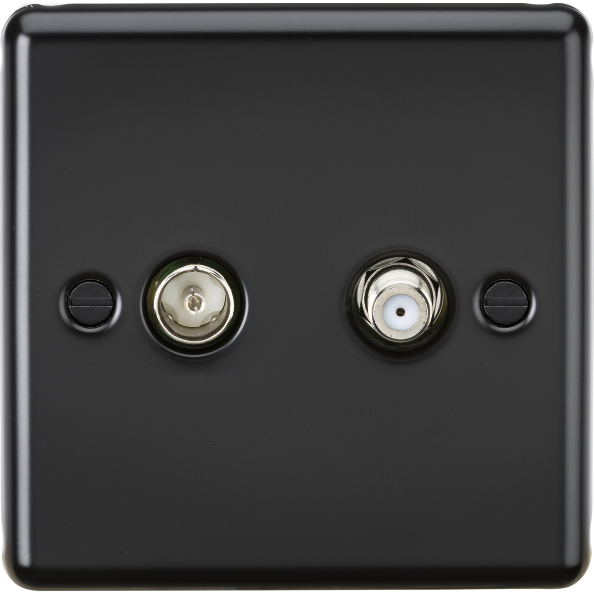 Knightsbridge CL014MB TV & SAT TV Outlet (isolated) Matt Black