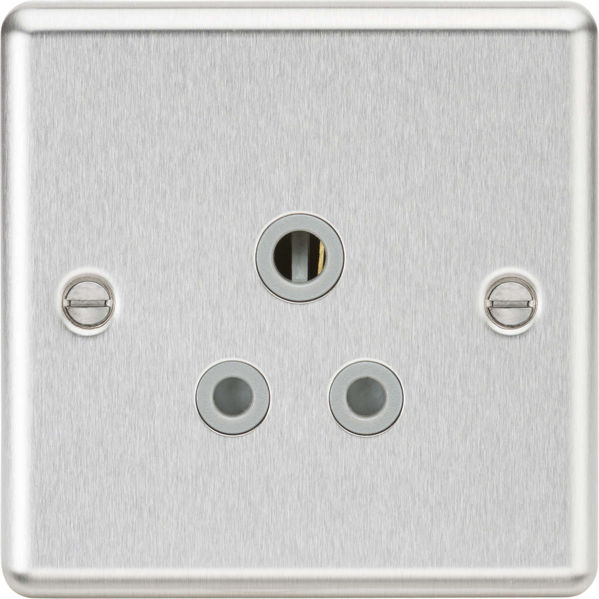 Knightsbridge CL5ABCG 5A Unswitched Socket Brushed Chrome Finish with Grey Insert