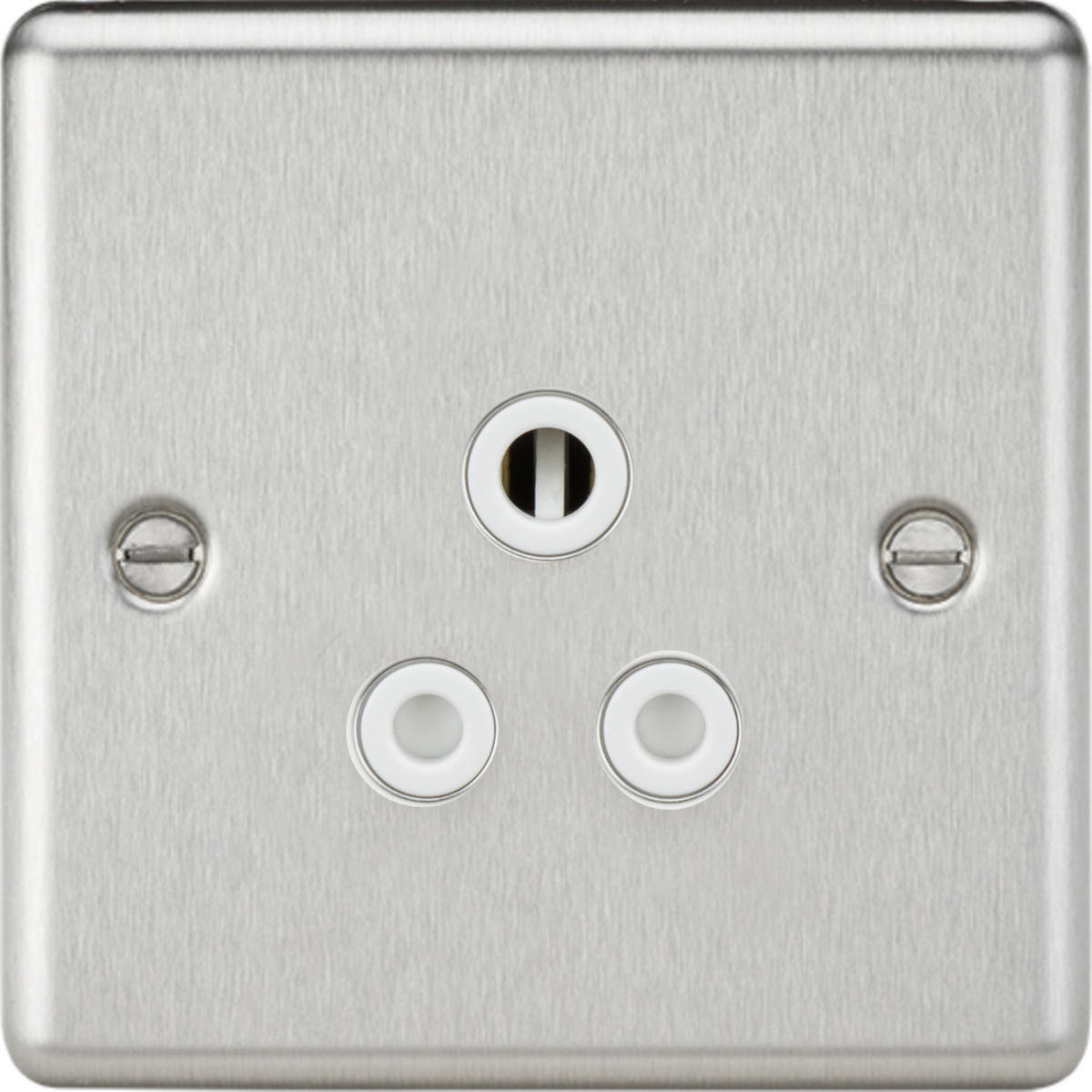 Knightsbridge CL5ABCW 5A Unswitched Socket Brushed Chrome Finish with White Insert