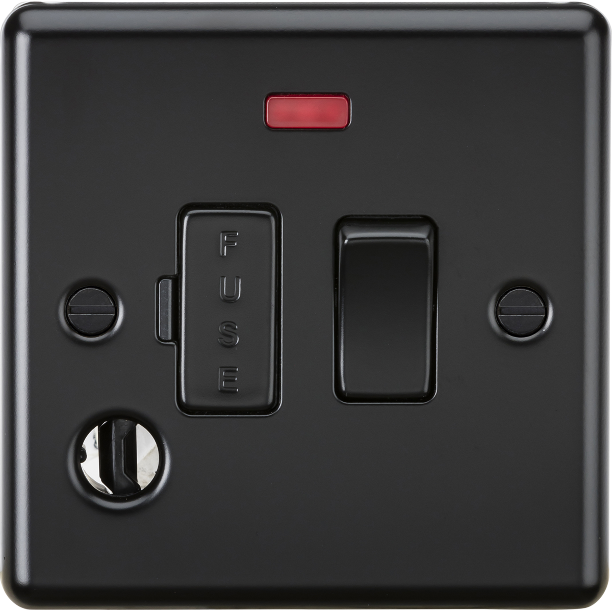 Knightsbridge CL63FMBB 13A Switched Fused Spur Unit with Neon & Flex Outlet Matt Black