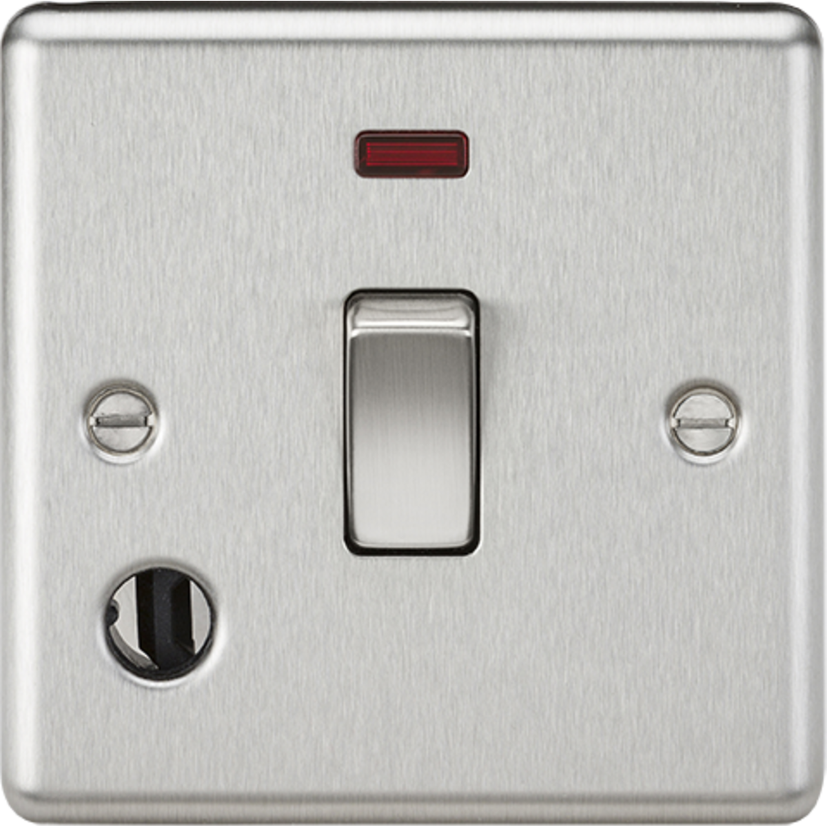 Knightsbridge CL834FBC 20A 1G DP Switch with Neon & Flex Outlet Brushed Chrome