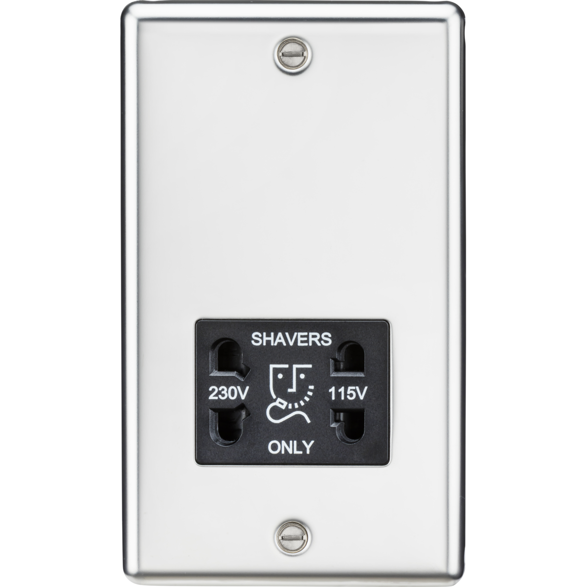 Knightsbridge CL89PC 115/230V Dual Voltage Shaver Socket Polished Chrome with Black Insert