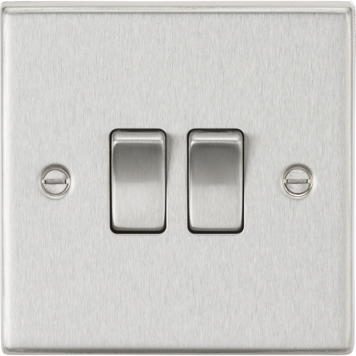 Knightsbridge CS3BC 10AX 2G 2-way Plate Switch Brushed Chrome