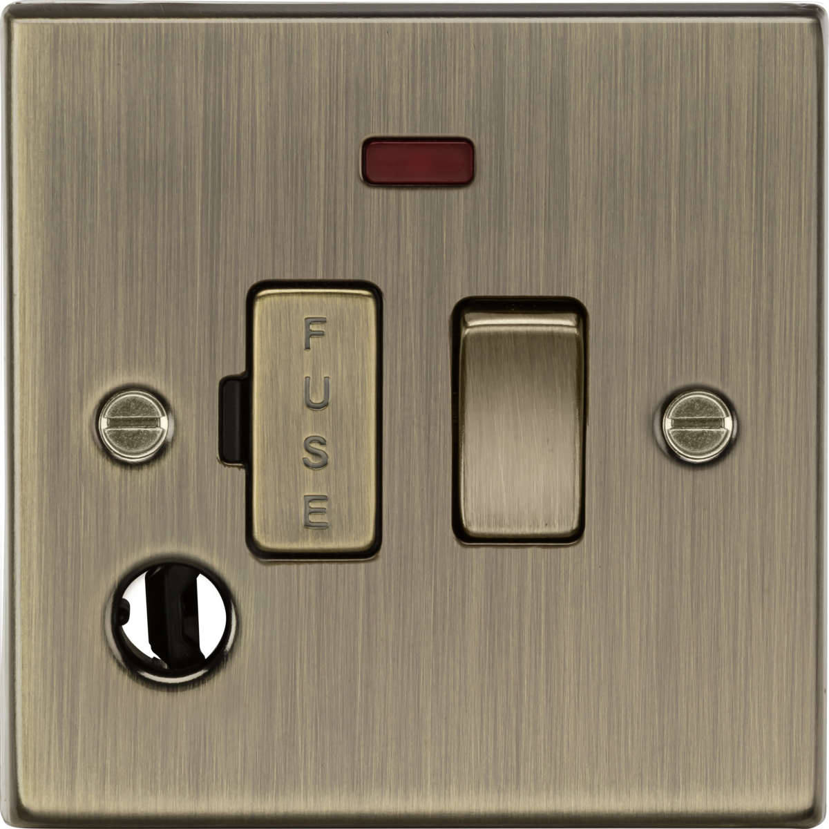 Knightsbridge CS63FAB 13A Switched Fused Spur Unit with Neon & Flex Outlet Antique Brass