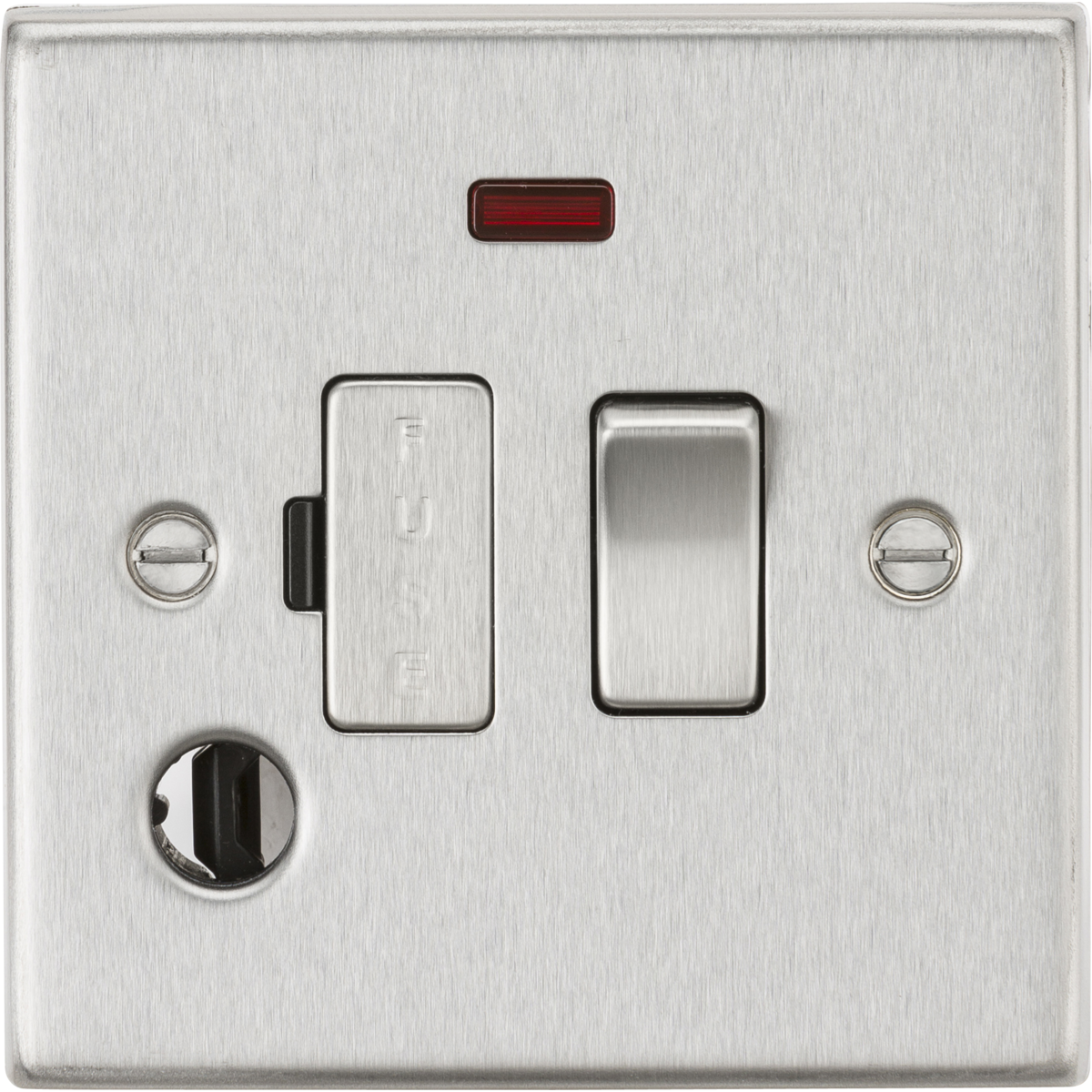 Knightsbridge CS63FBC 13A Switched Fused Spur Unit with Neon & Flex Outlet Brushed Chrome