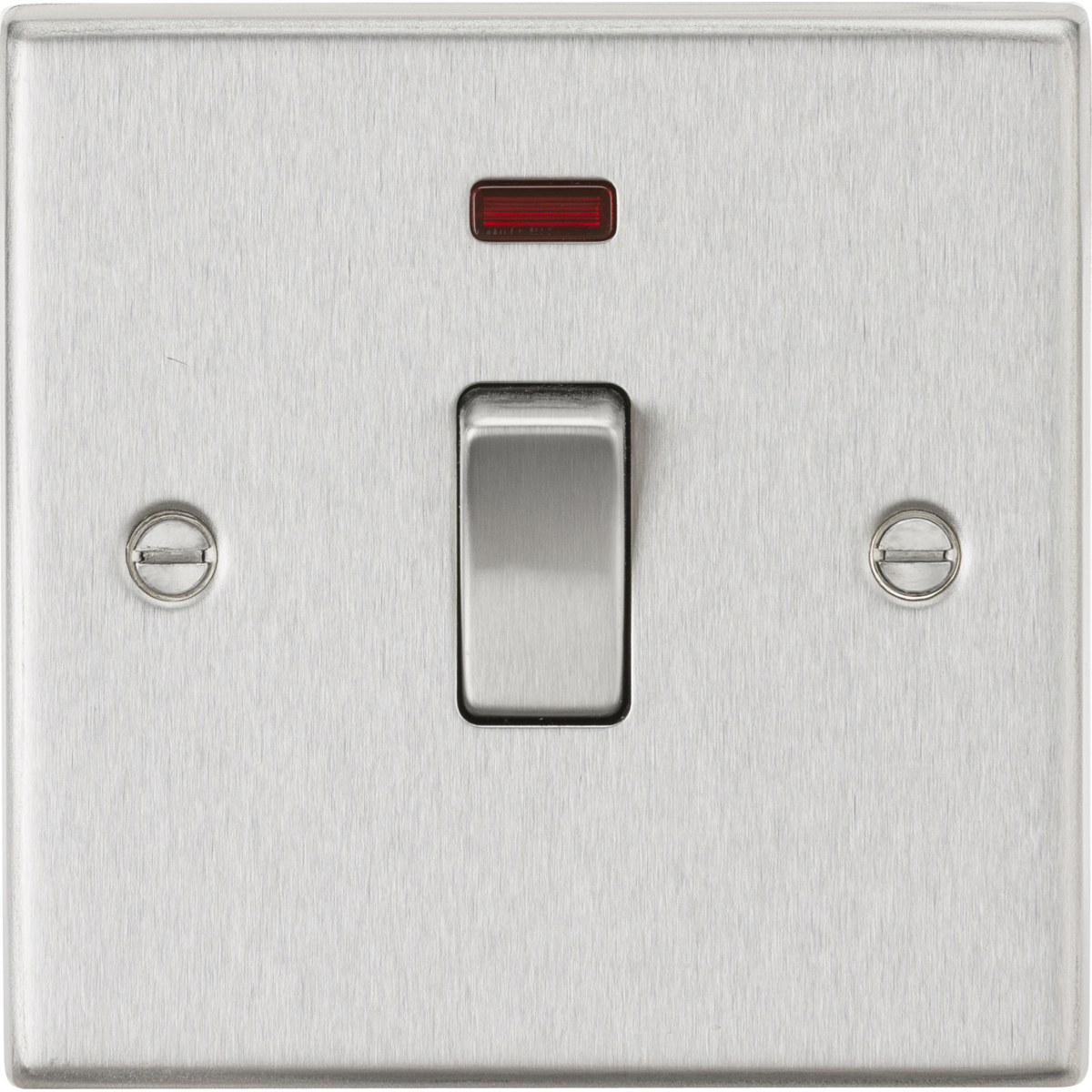 Knightsbridge CS834NBC 20A 1G DP Switch with Neon Brushed Chrome