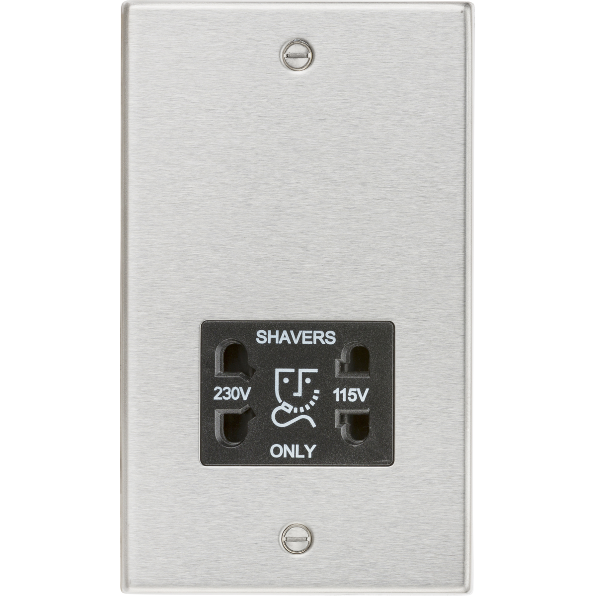 Knightsbridge CS89BC 115/230V Dual Voltage Shaver Socket Brushed Chrome with Black Insert