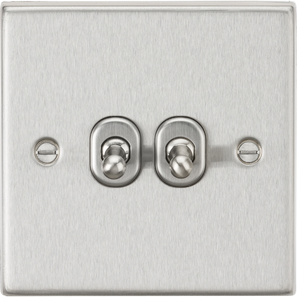 Knightsbridge CSTOG2BC 10AX 2G 2-way Toggle Switch Brushed Chrome