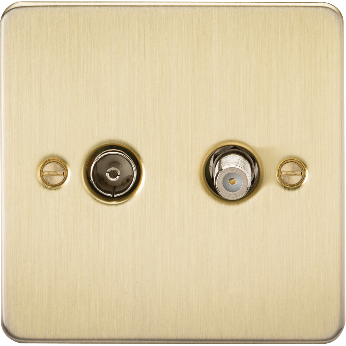Knightsbridge FP0140BB TV and SAT TV Outlet (isolated) Brushed Brass