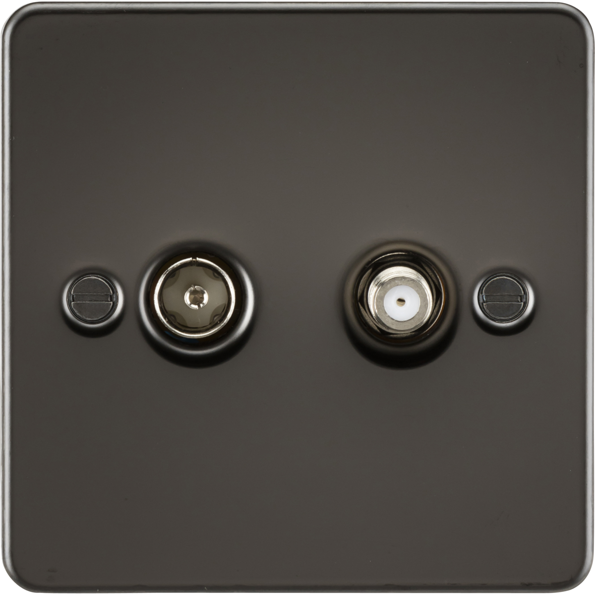 Knightsbridge FP0140GM TV and SAT TV Outlet (isolated) Gunmetal