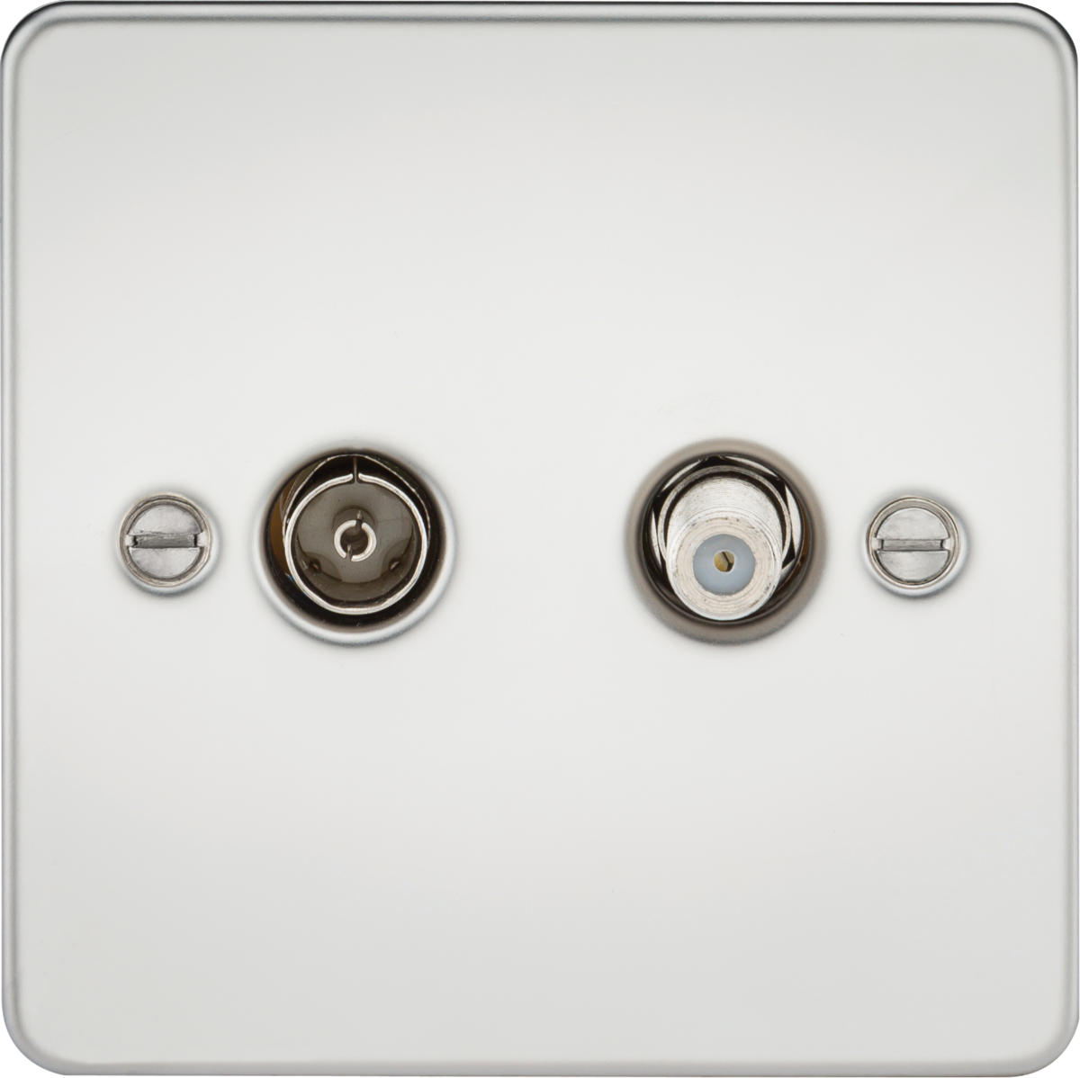 Knightsbridge FP0140PC TV and SAT TV Outlet (isolated) Polished Chrome