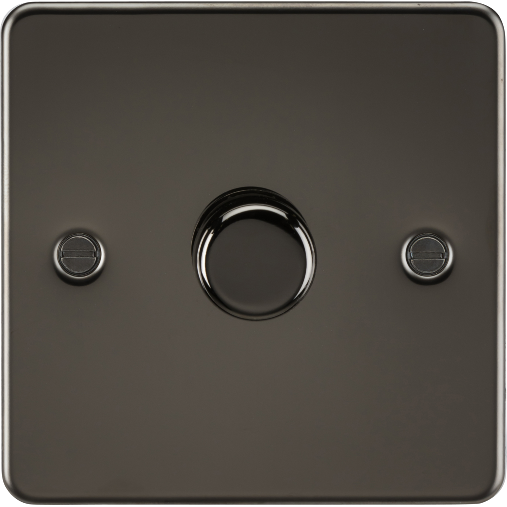 Knightsbridge FP2191GM 1G 2-way 10-200W (5-150W LED) Intelligent dimmer Gunmetal