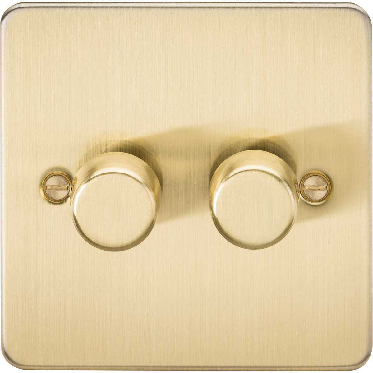 Knightsbridge FP2192BB 2G 2-way 10-200W (5-150W LED) Intelligent dimmer Brushed Brass