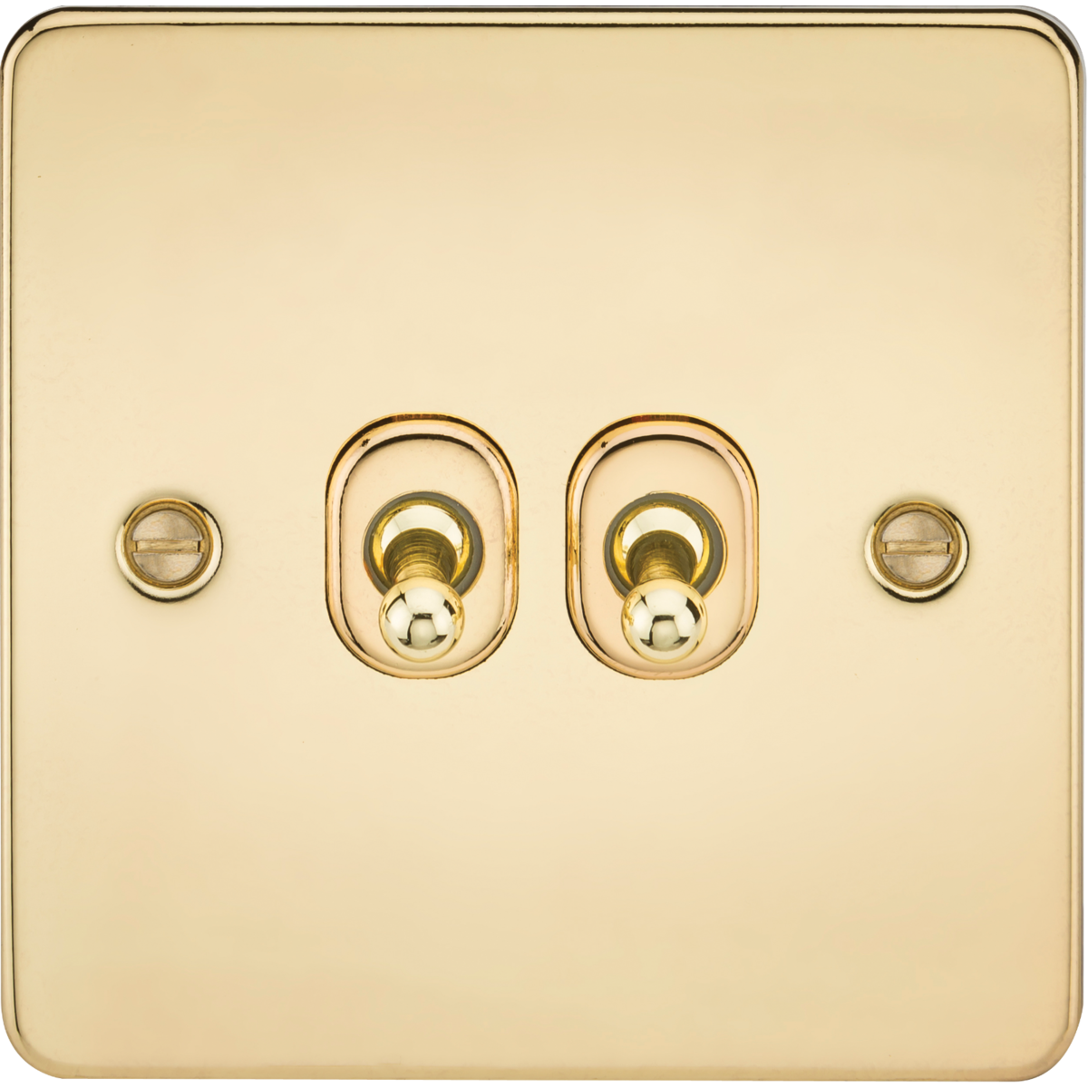Knightsbridge FP2TOGPB 10AX 2G 2-way Toggle Switch Polished Brass