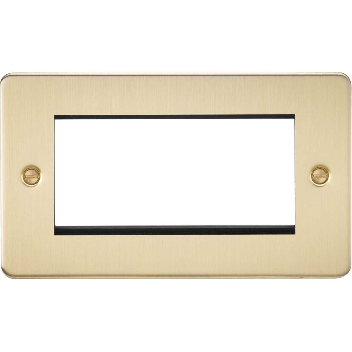 Knightsbridge FP4GBB 4G Modular Faceplate - Bushed Brass