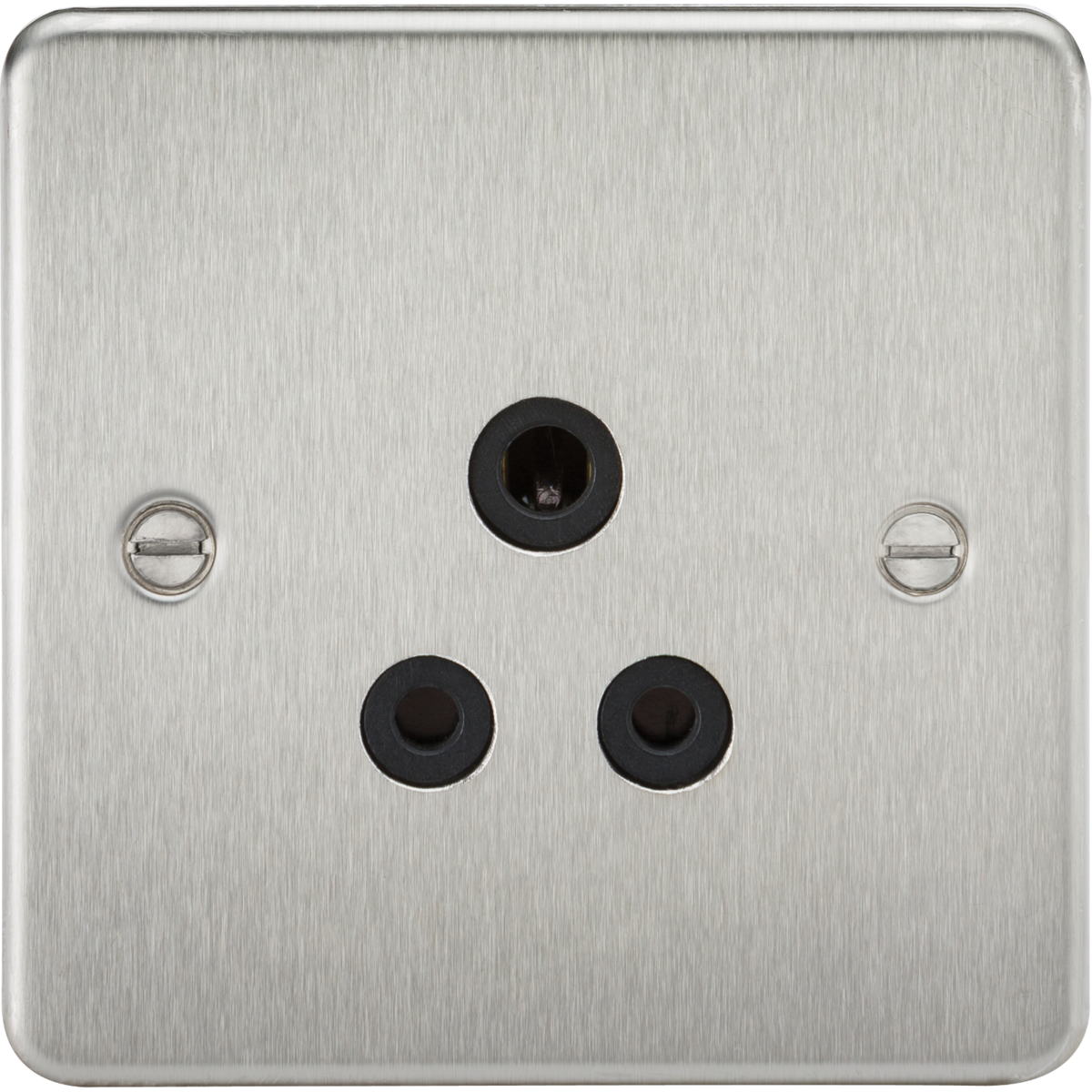 Knightsbridge FP5ABC 5A Unswitched Socket Brushed Chrome with Black Insert