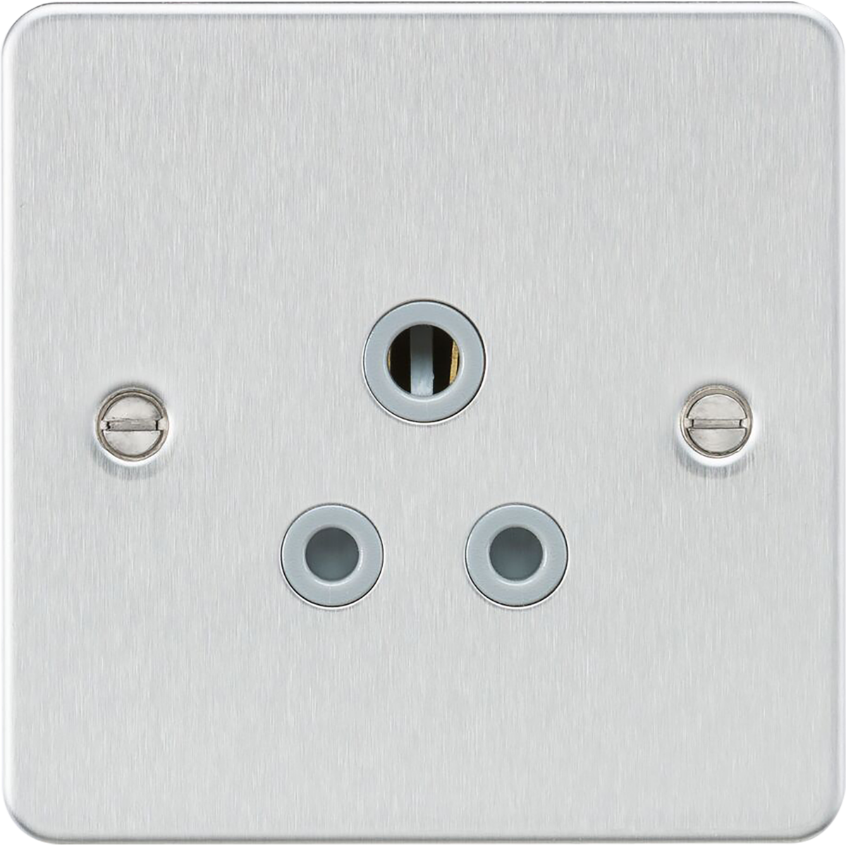Knightsbridge FP5ABCG 5A Unswitched Socket Brushed Chrome with Grey Insert
