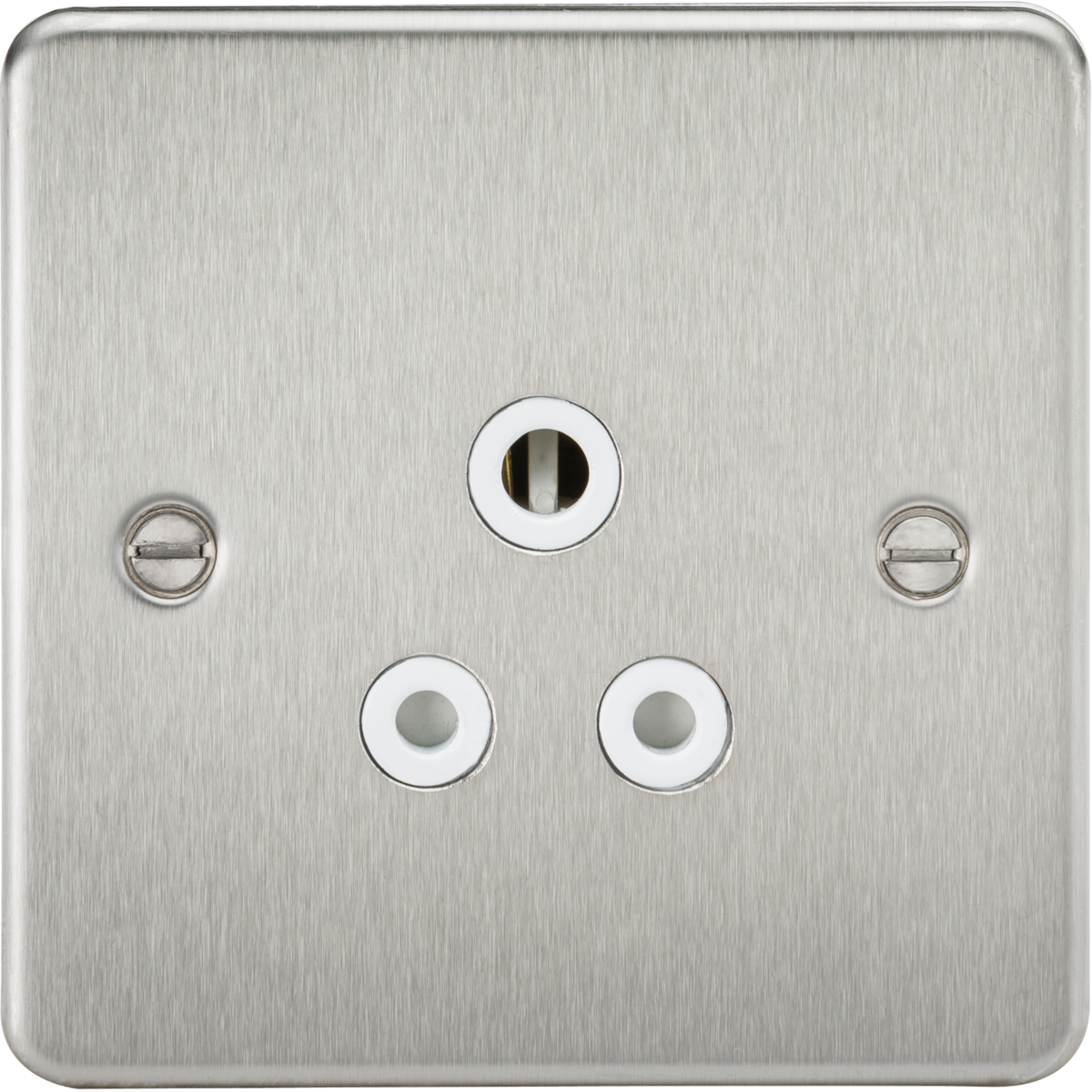 Knightsbridge FP5ABCW 5A Unswitched Socket Brushed Chrome with White Insert
