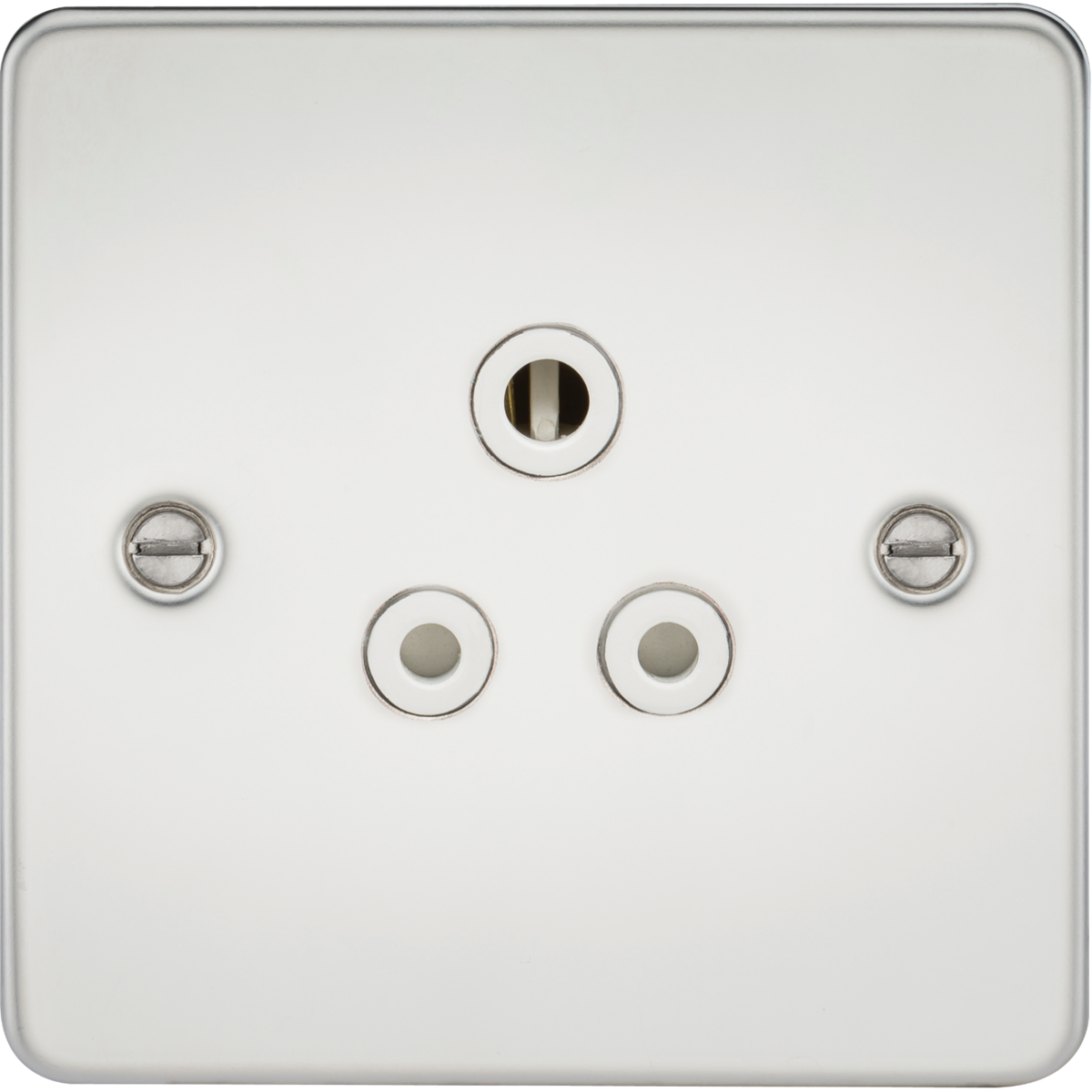 Knightsbridge FP5APCW 5A Unswitched Socket Polished Chrome with White Insert