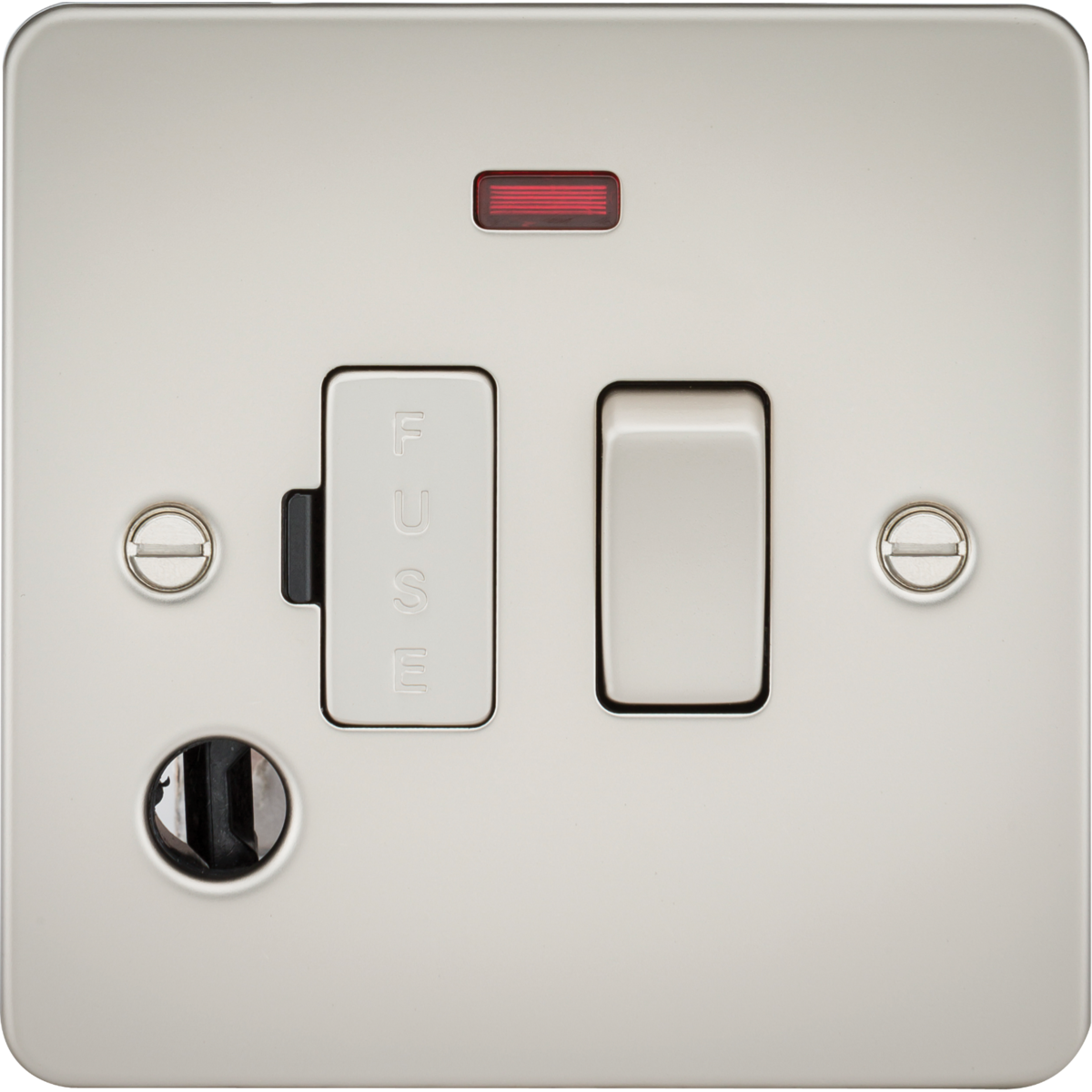 Knightsbridge FP6300FPL 13A Switched Fused Spur Unit with Neon & Flex Outlet Pearl