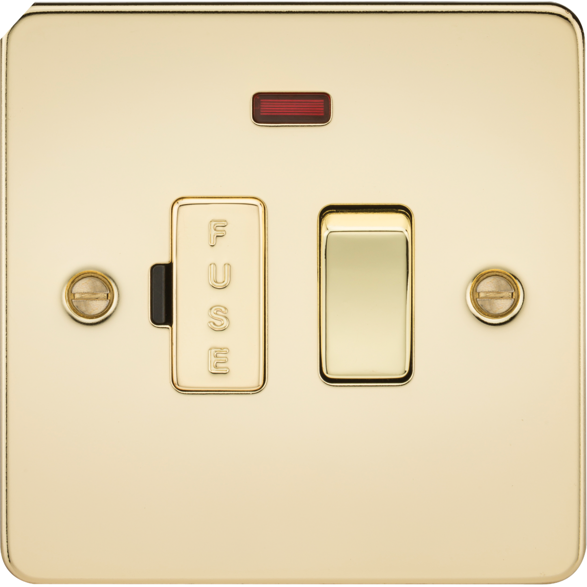 Knightsbridge FP6300NPB 13A Switched Fused Spur Unit with Neon Polished Brass