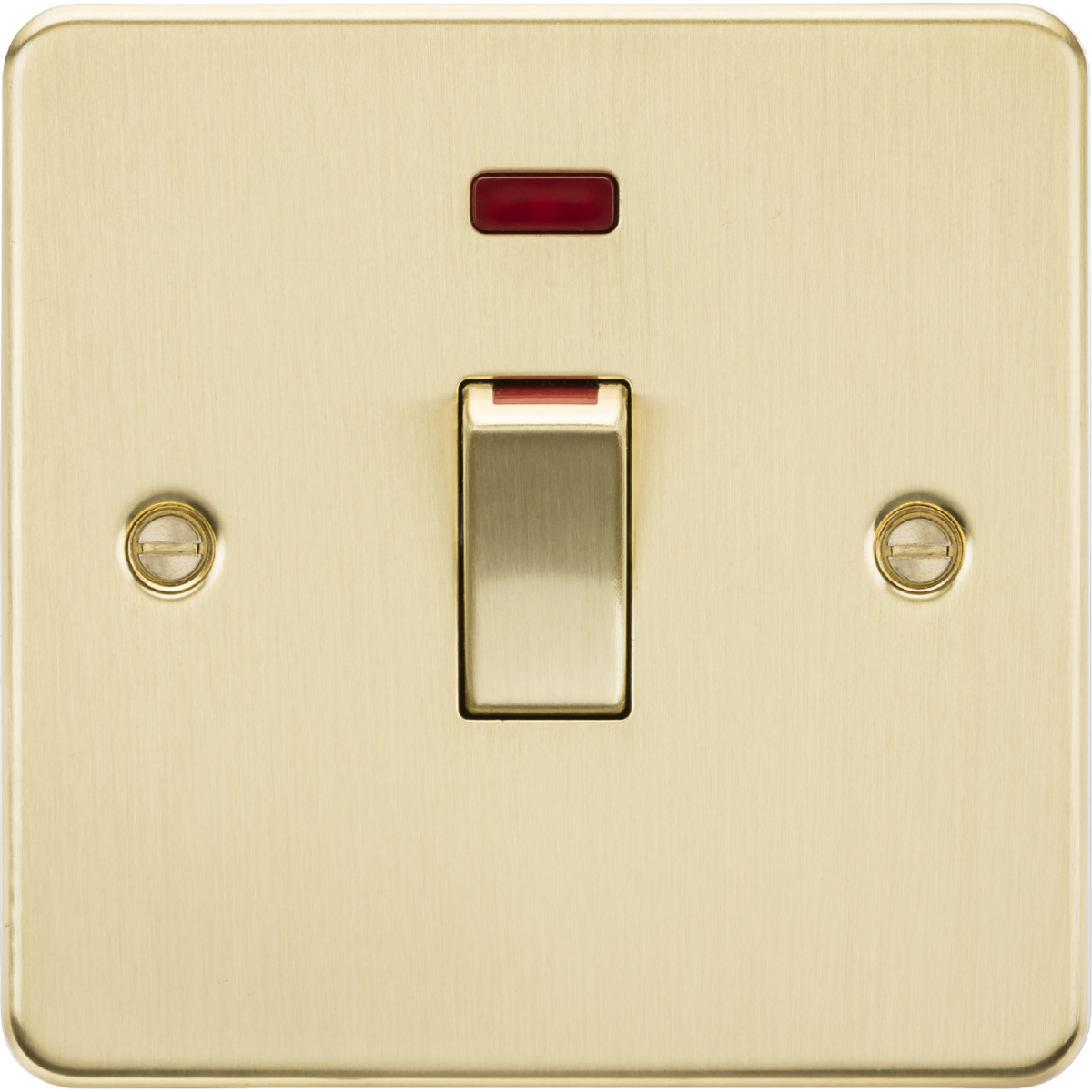 Knightsbridge FP81MNBB 45A DP Switch with Neon (1G size) Brushed Brass