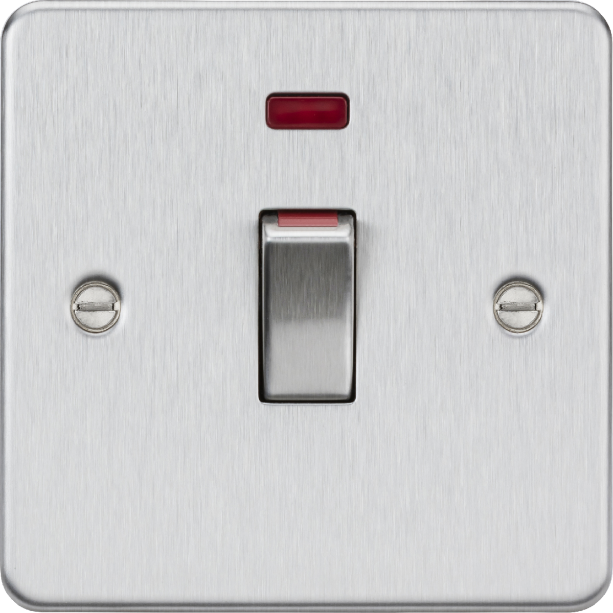 Knightsbridge FP81MNBC 45A DP Switch with Neon (1G size) Brushed Chrome