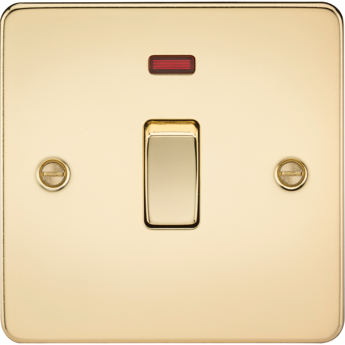 Knightsbridge FP8341NPB 20A 1G DP Switch with Neon Polished Brass