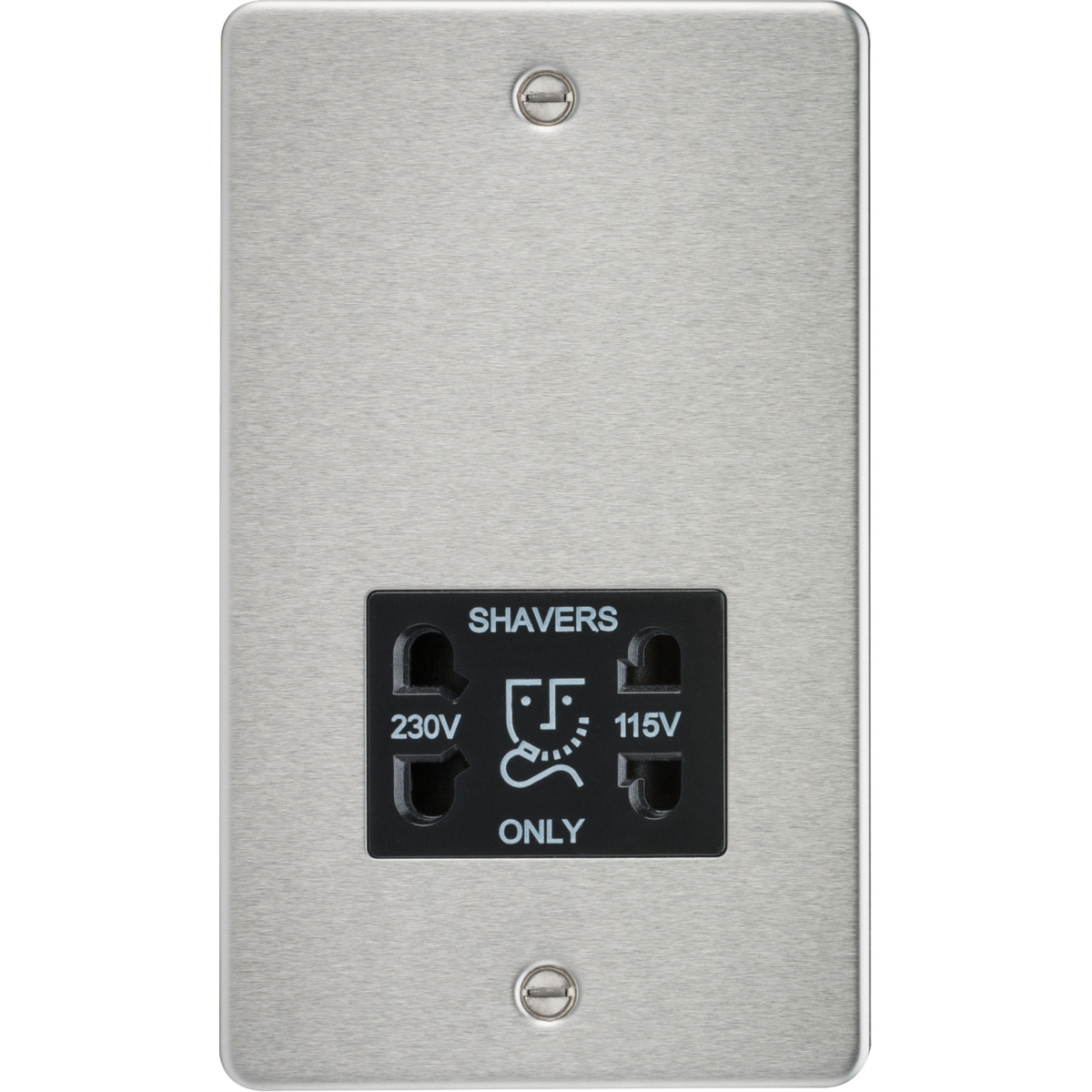 Knightsbridge FP8900BC 115/230V Dual Voltage Shaver Socket Brushed Chrome with Black Insert
