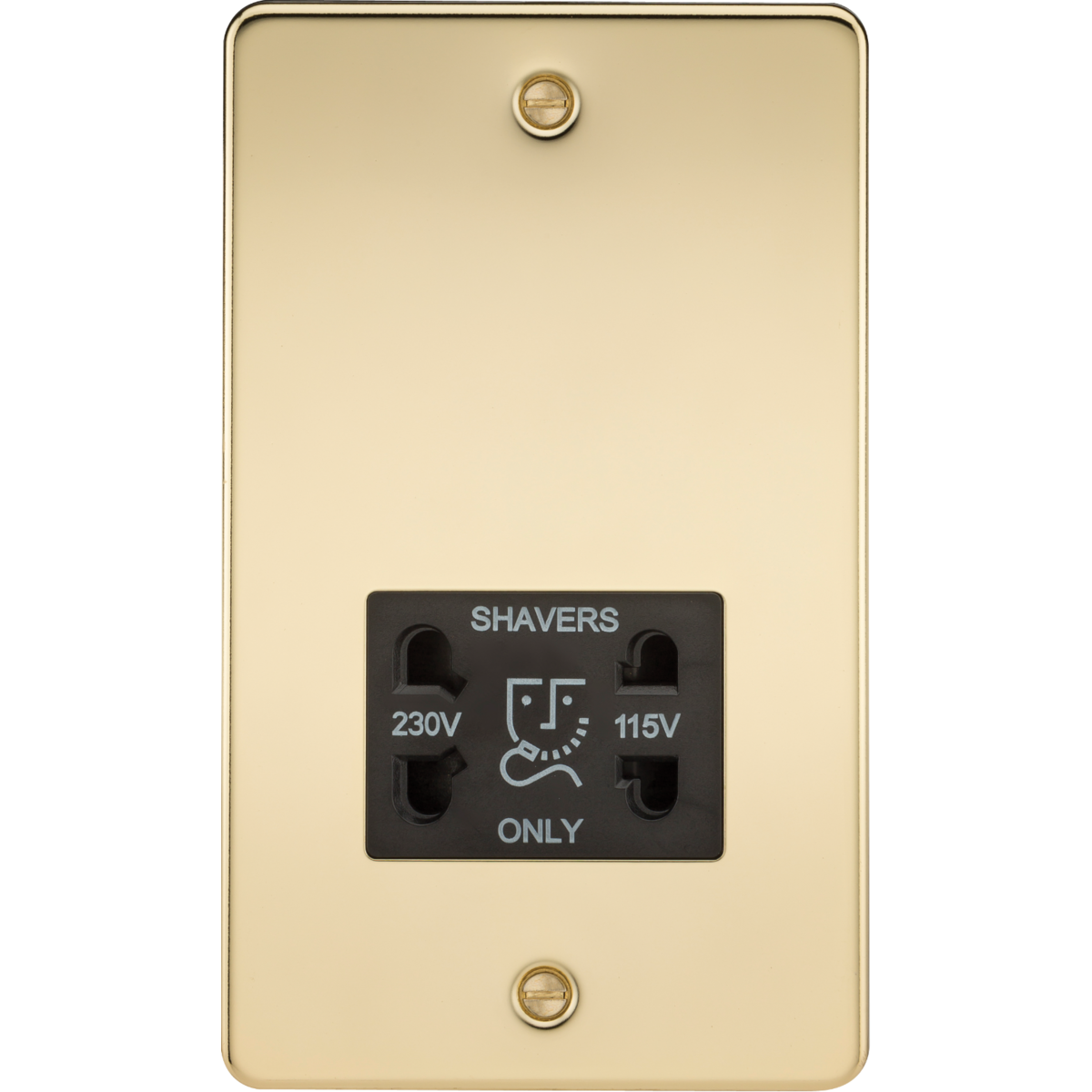 Knightsbridge FP8900PB 115/230V Dual Voltage Shaver Socket Polished Brass with Black Insert